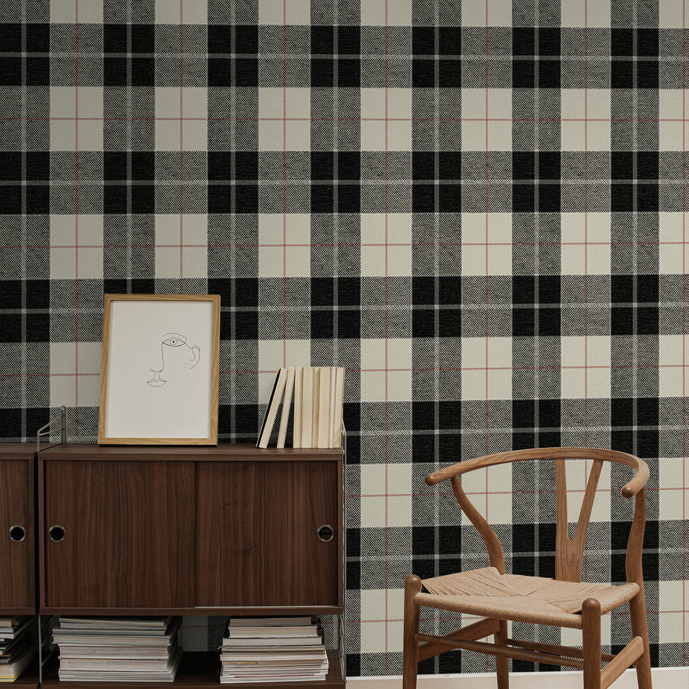
                  
                    NW58100 plaid peel and stick wallpaper entryway from NextWall
                  
                