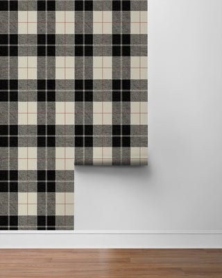 NW58100 plaid peel and stick wallpaper roll from NextWall