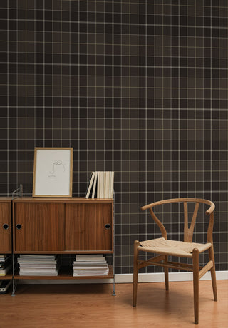 NW58106 plaid peel and stick wallpaper entryway from NextWall