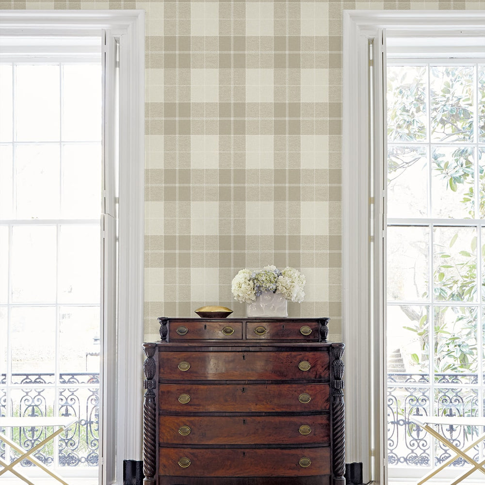 
                  
                    NW58110 plaid peel and stick wallpaper bedroom from NextWall
                  
                