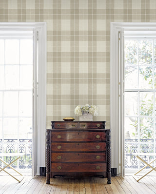 NW58110 plaid peel and stick wallpaper bedroom from NextWall