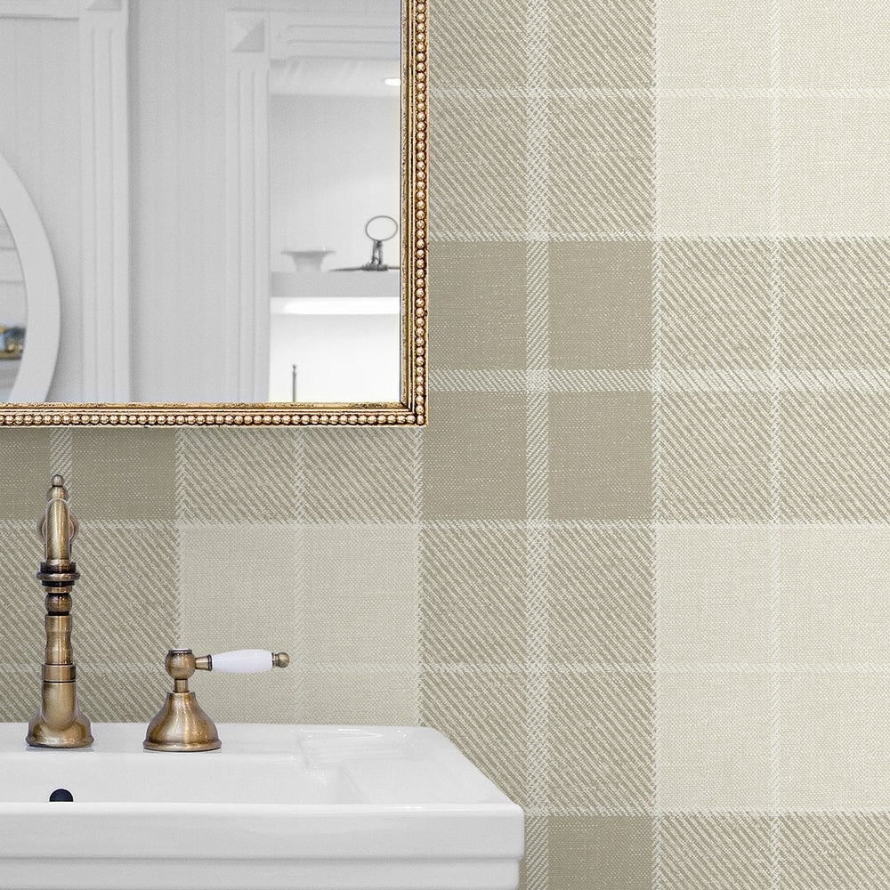 
                  
                    NW58110 plaid peel and stick wallpaper bathroom from NextWall
                  
                
