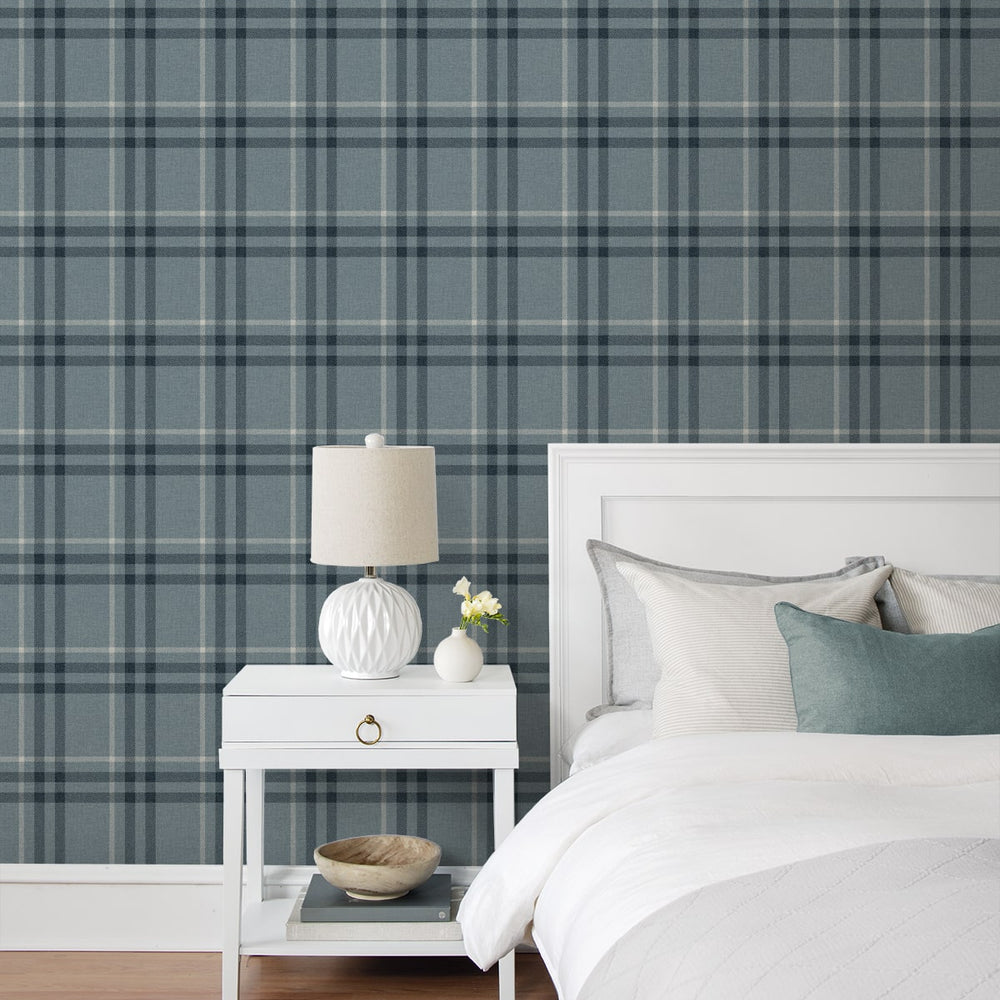 
                  
                    NW58202 plaid peel and stick wallpaper bedroom from NextWall
                  
                