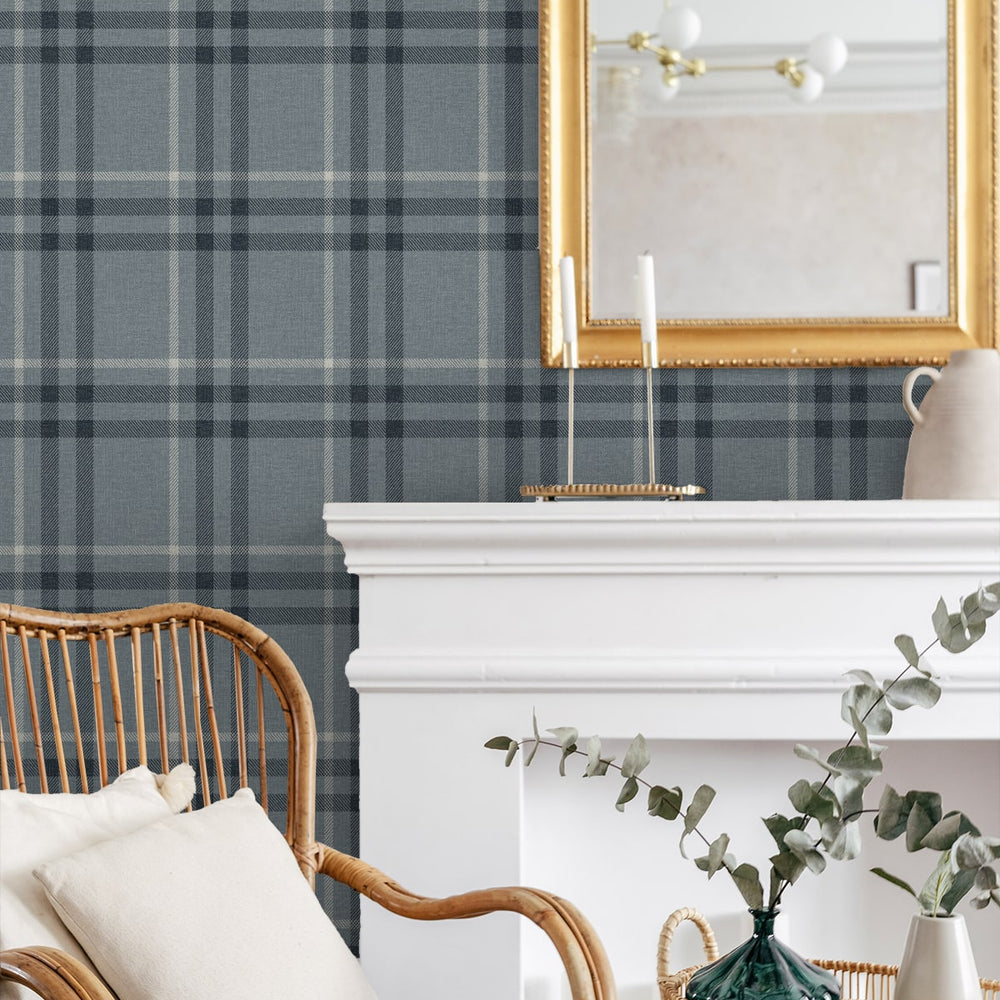 
                  
                    NW58202 plaid peel and stick wallpaper dining room from NextWall
                  
                