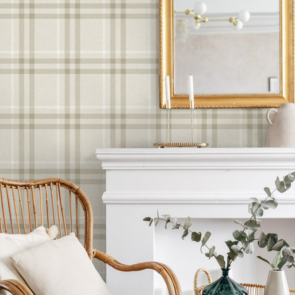 
                  
                    NW58203 plaid peel and stick wallpaper dining room from NextWall
                  
                