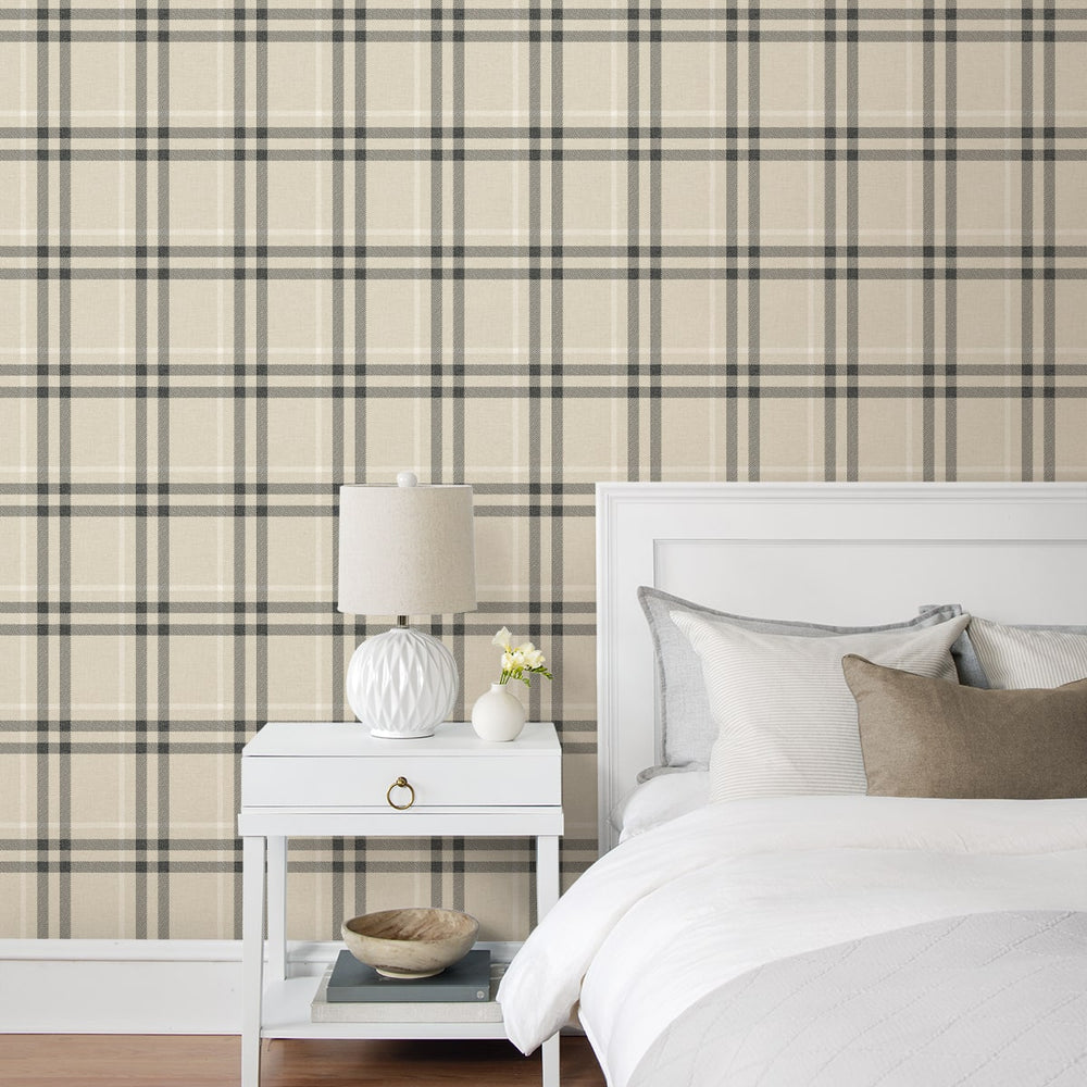 
                  
                    NW58205 plaid peel and stick wallpaper bedroom from NextWall
                  
                