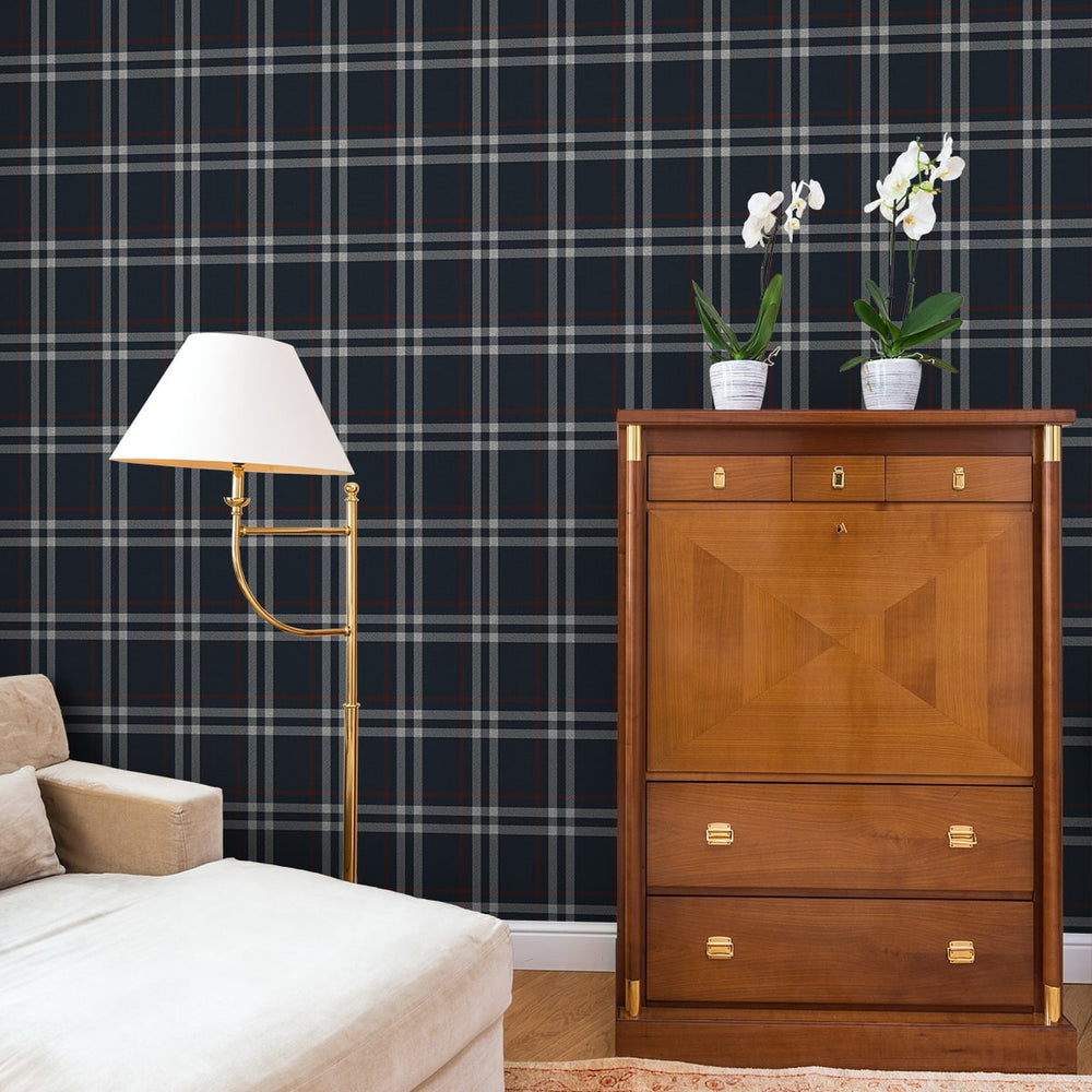 
                  
                    NW58212 plaid peel and stick wallpaper living room from NextWall
                  
                