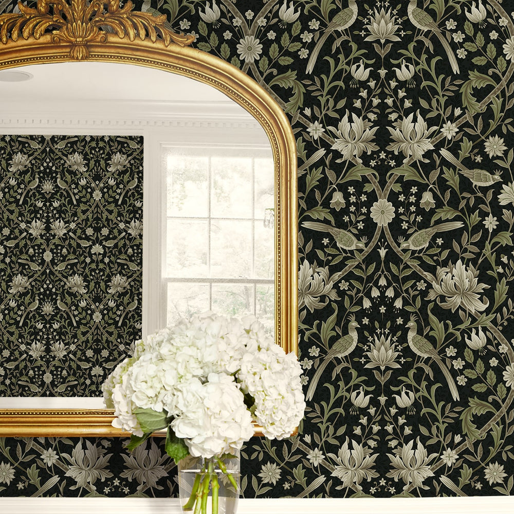 
                  
                    NW58300 vintage bird floral peel and stick wallpaper decor from NextWall
                  
                