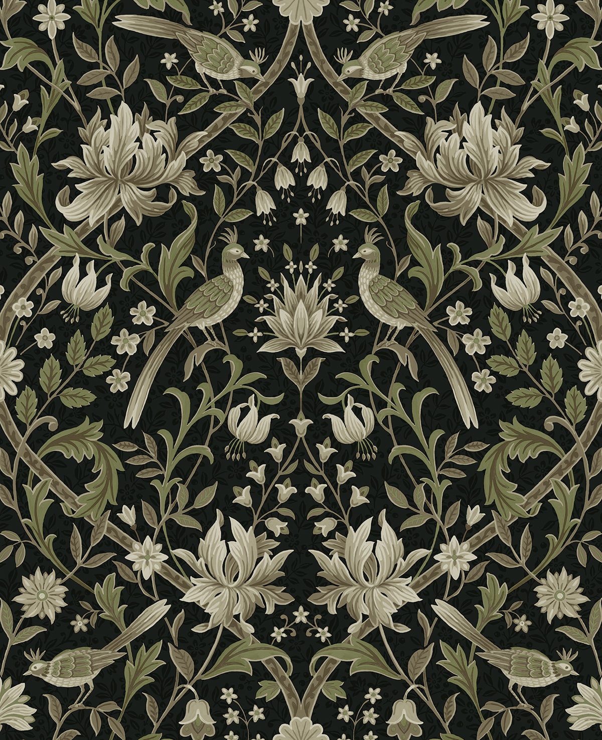 NW58300 vintage bird floral peel and stick wallpaper from NextWall