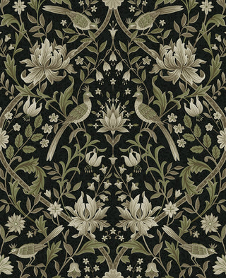 NW58300 vintage bird floral peel and stick wallpaper from NextWall