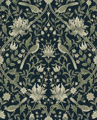 NW58302 vintage bird floral peel and stick wallpaper from NextWall