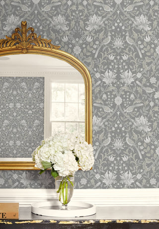 NW58308 vintage bird floral peel and stick wallpaper decor from NextWall