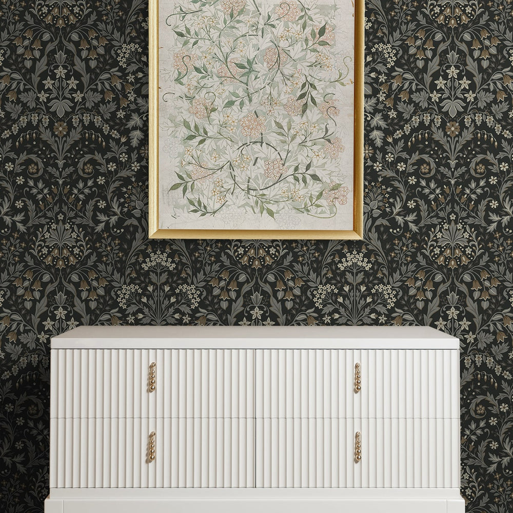 
                  
                    NW58400 filigree floral damask peel and stick wallpaper entryway from NextWall
                  
                