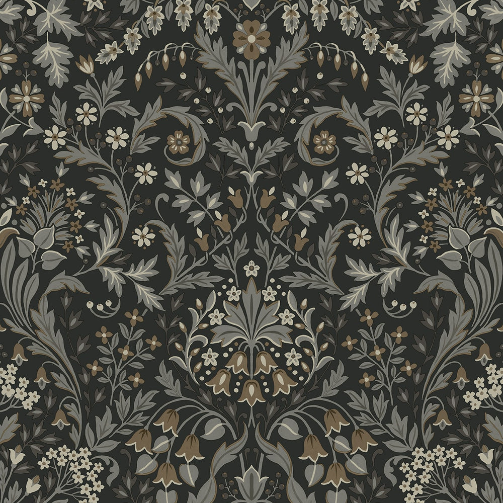NW58400 filigree floral damask peel and stick wallpaper from NextWall