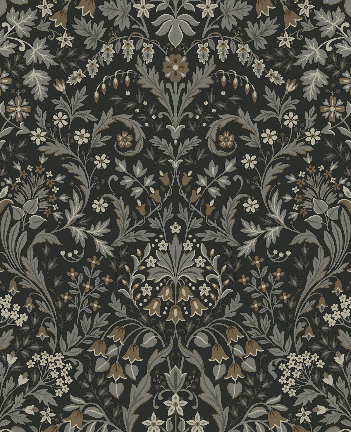 NW58400 filigree floral damask peel and stick wallpaper from NextWall