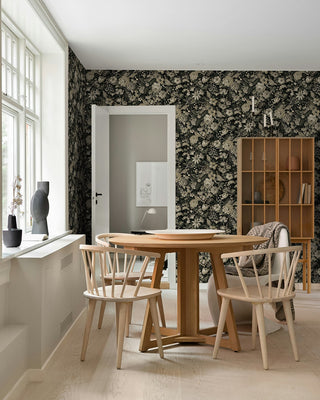 NW58500 vintage bird garden peel and stick wallpaper dining room from NextWall