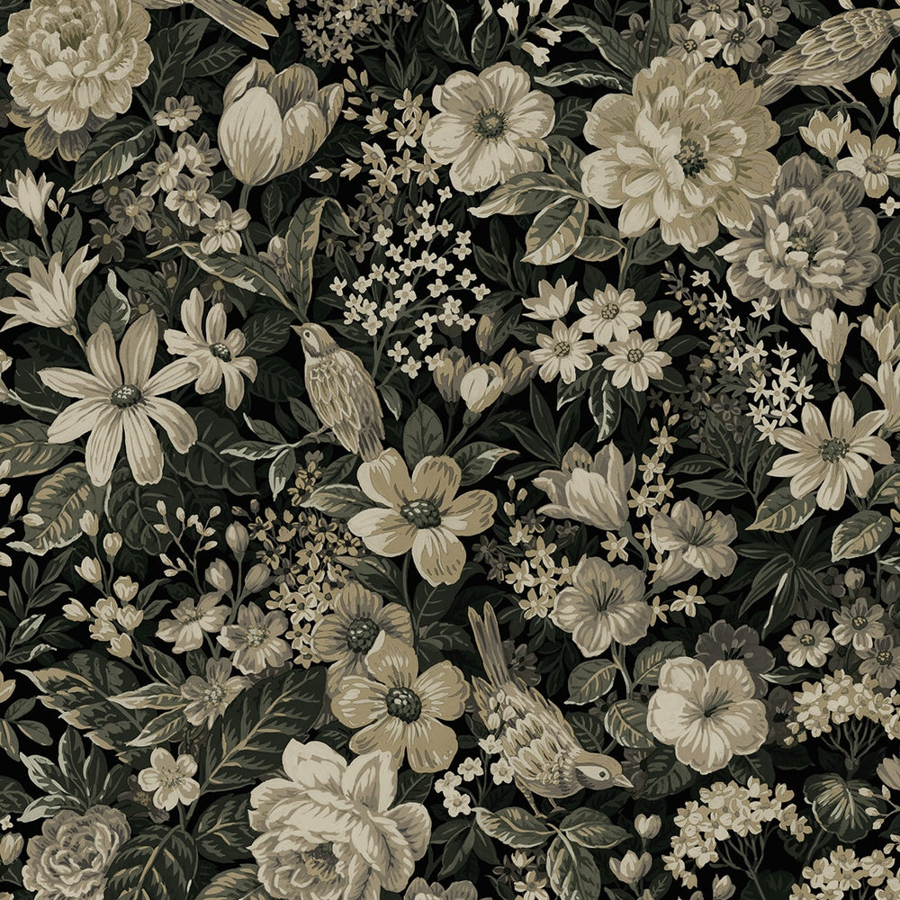 NW58500 vintage bird garden peel and stick wallpaper from NextWall