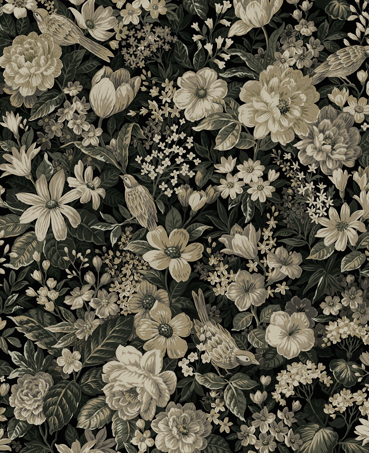 NW58500 vintage bird garden peel and stick wallpaper from NextWall