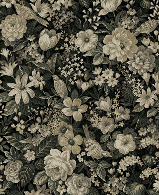 NW58500 vintage bird garden peel and stick wallpaper from NextWall