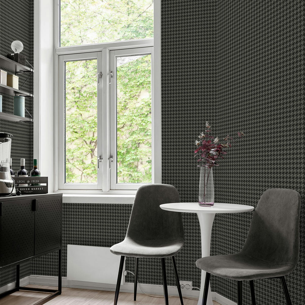 NW58610 houndstooth peel and stick wallpaper kitchen from NextWall