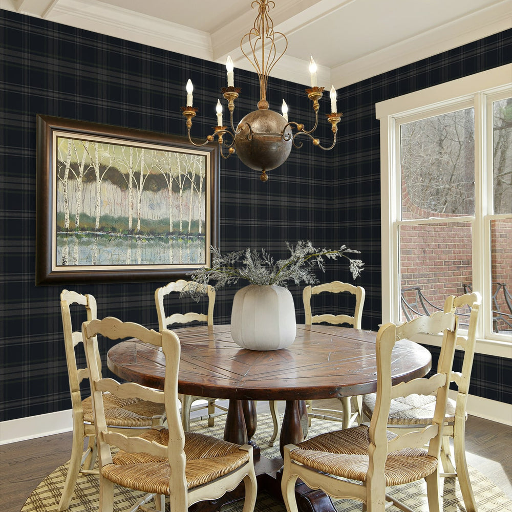 
                  
                    NW58902 plaid peel and stick wallpaper dining room from NextWall
                  
                