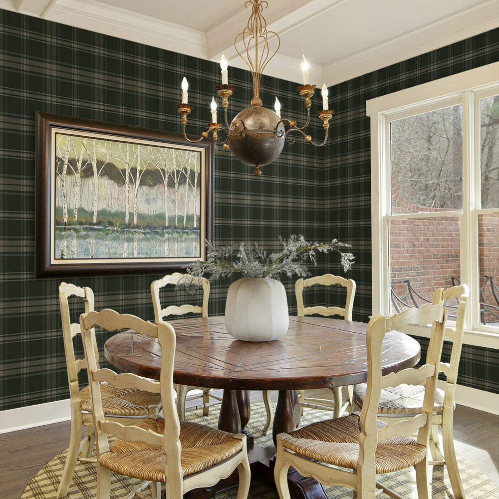 
                  
                    NW58904 plaid peel and stick wallpaper dining room from NextWall
                  
                