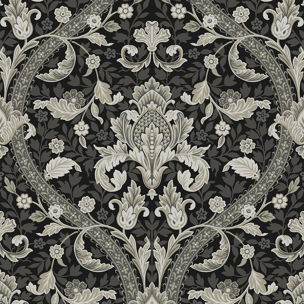 NW59000 acanthus ogee vintage peel and stick wallpaper from NextWall