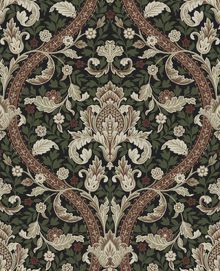NW59001 acanthus ogee vintage peel and stick wallpaper from NextWall