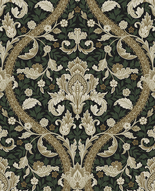 NW59004 acanthus ogee vintage peel and stick wallpaper from NextWall