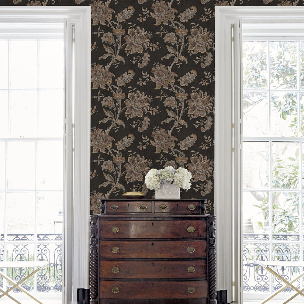 
                  
                    NW59100 vintage floral Jacobean peel and stick wallpaper bedroom from NextWall
                  
                