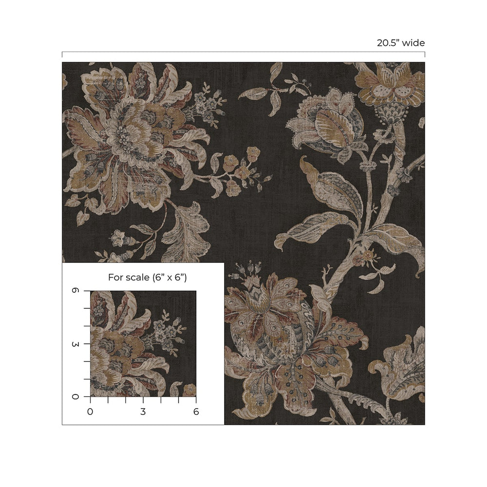 
                  
                    NW59100 vintage floral Jacobean peel and stick wallpaper scale from NextWall
                  
                