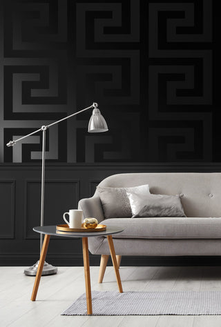 NW59400 greek key peel and stick wallpaper living room from NextWall
