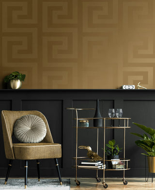 NW59405 greek key peel and stick wallpaper entryway from NextWall