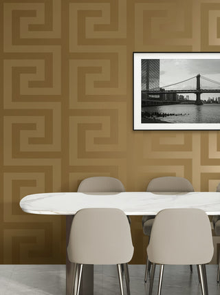 NW59405 greek key peel and stick wallpaper dining room from NextWall