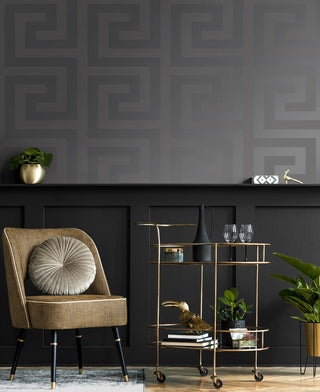 NW59408 greek key peel and stick wallpaper entryway from NextWall