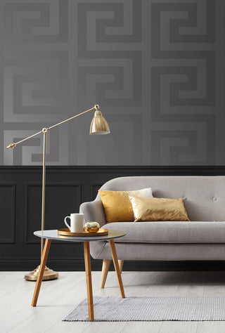 NW59408 greek key peel and stick wallpaper living room from NextWall