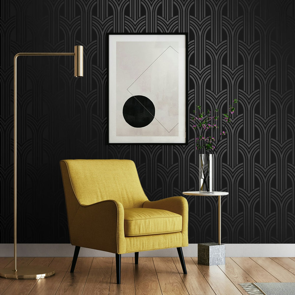 NW59500 geometric peel and stick wallpaper accent from NextWall