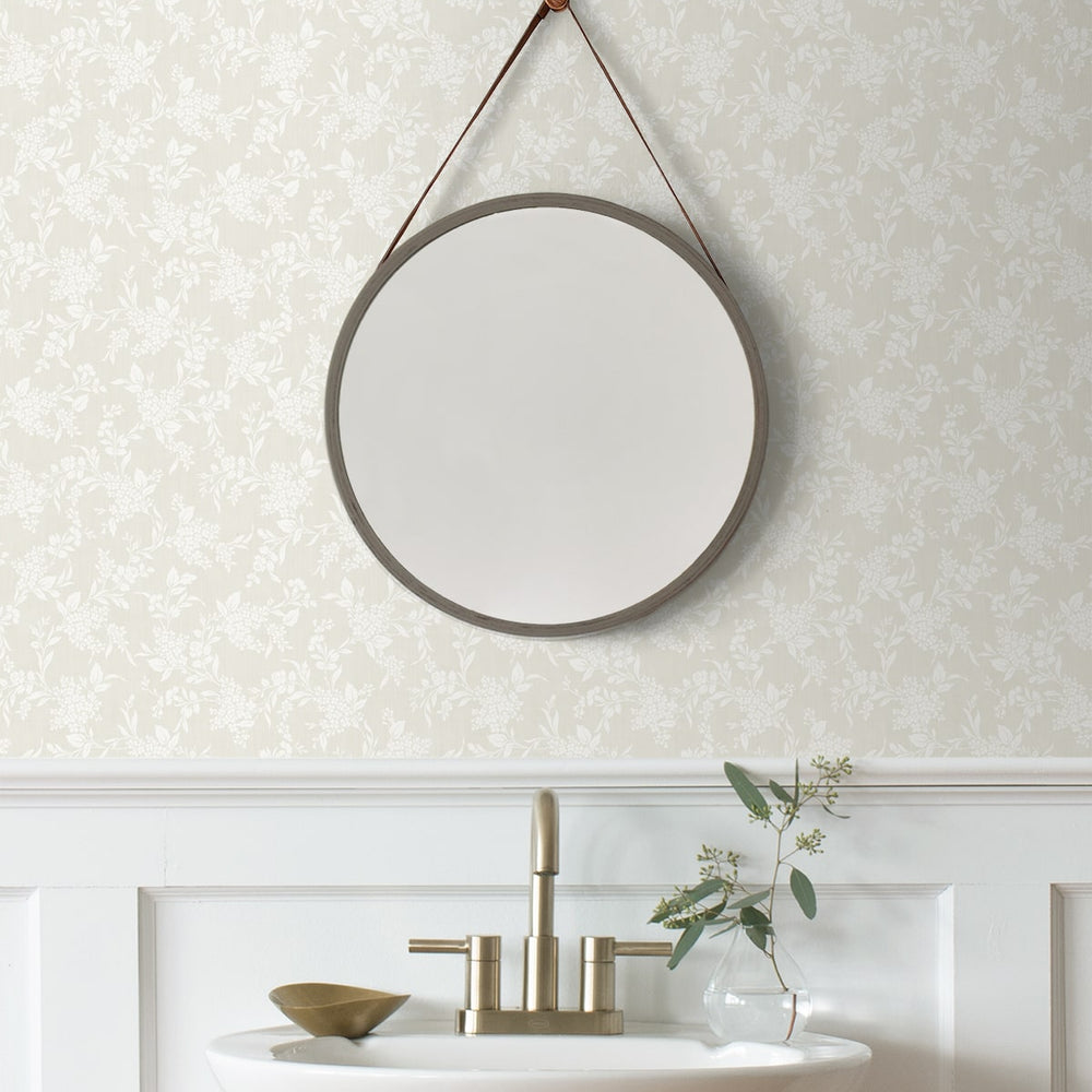 
                  
                    NW59610 neutral floral peel and stick wallpaper powder room from NextWall
                  
                
