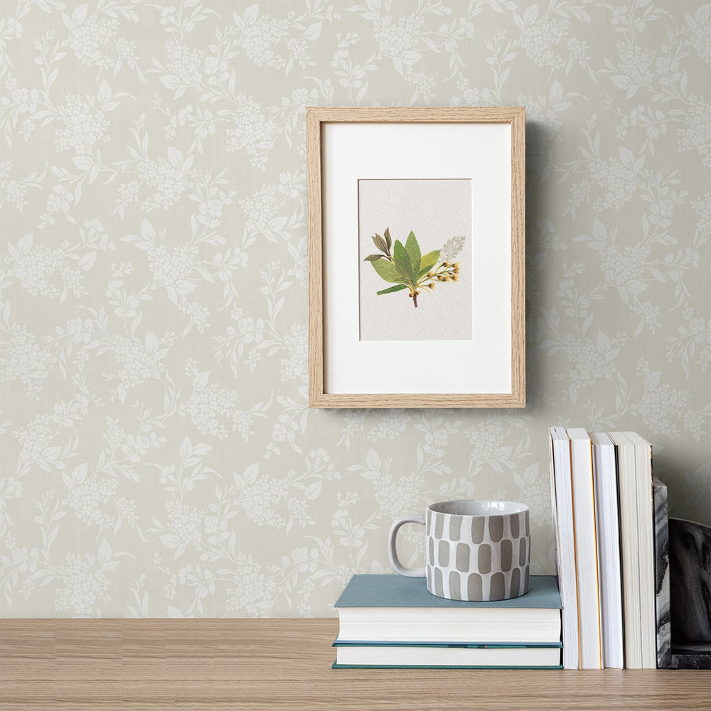 
                  
                    NW59610 neutral floral peel and stick wallpaper decor from NextWall
                  
                