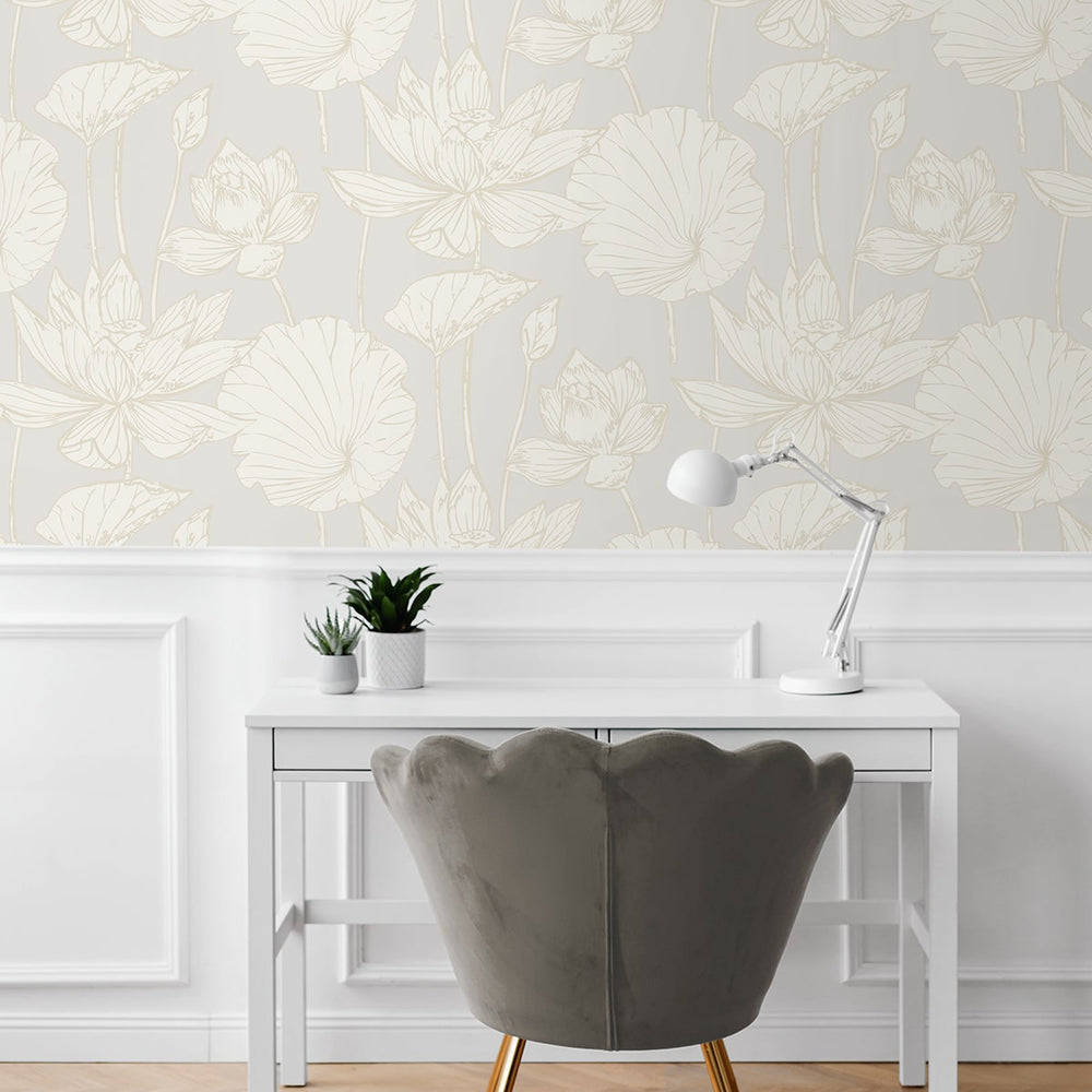 
                  
                    NW59700 lotus floral peel and stick wallpaper office from NextWall
                  
                