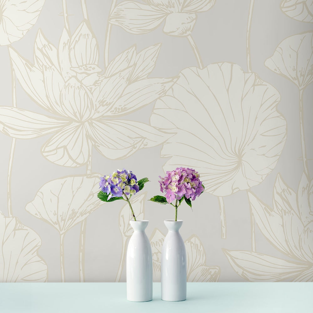 
                  
                    NW59700 lotus floral peel and stick wallpaper decor from NextWall
                  
                
