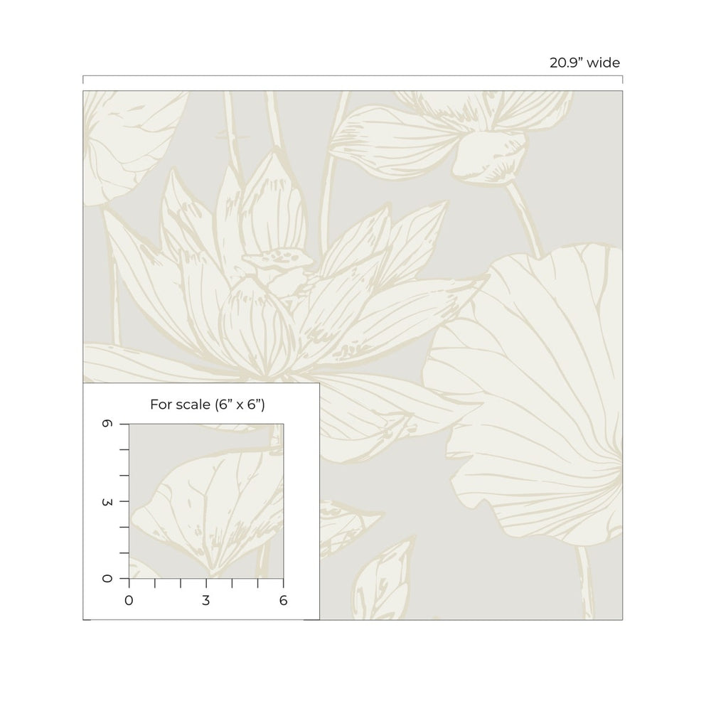 
                  
                    NW59700 lotus floral peel and stick wallpaper scale from NextWall
                  
                