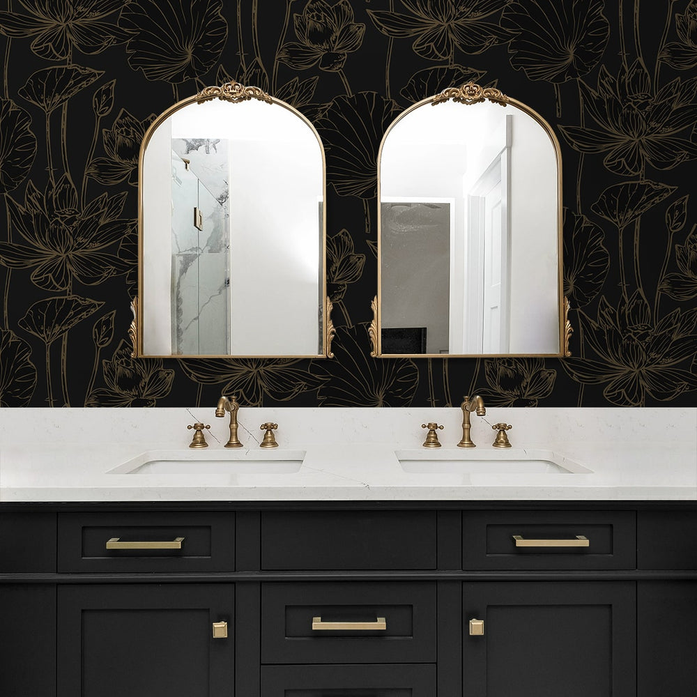 
                  
                    NW59710 lotus floral peel and stick wallpaper bathroom from NextWall
                  
                