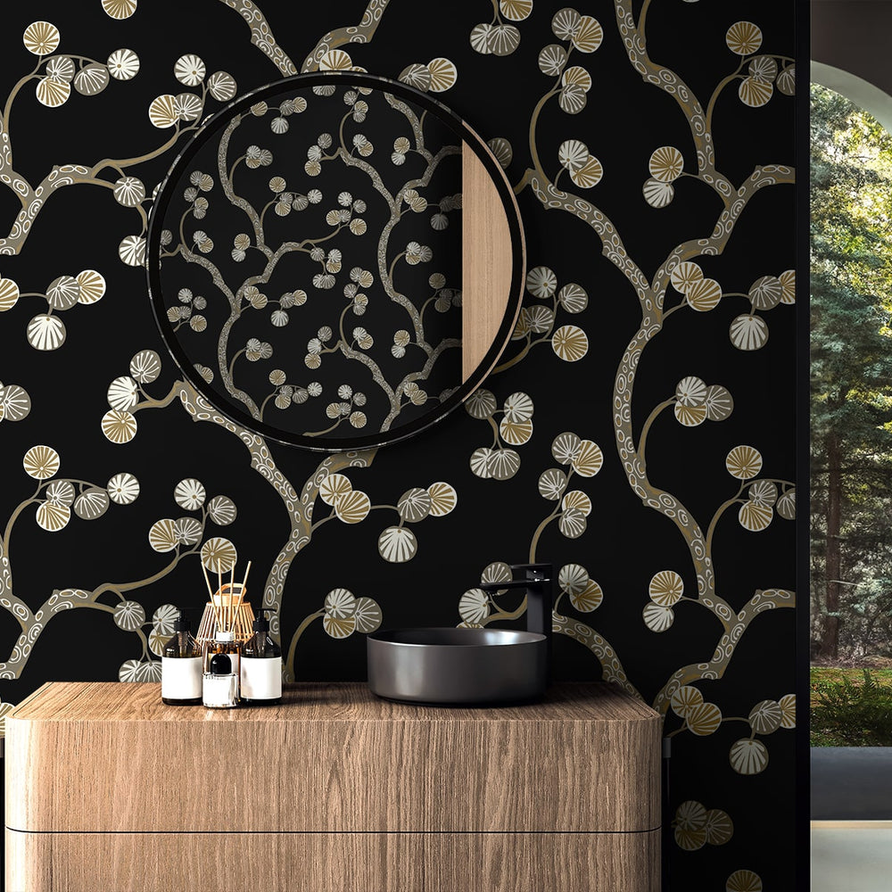 
                  
                    NW59810 tree botanical peel and stick wallpaper bathroom from NextWall
                  
                