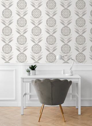 NW59900 folk floral peel and stick wallpaper office from NextWall