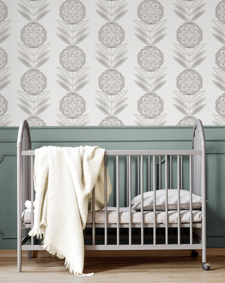 NW59900 folk floral peel and stick wallpaper nursery from NextWall