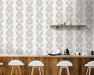 NW59900 folk floral peel and stick wallpaper kitchen from NextWall