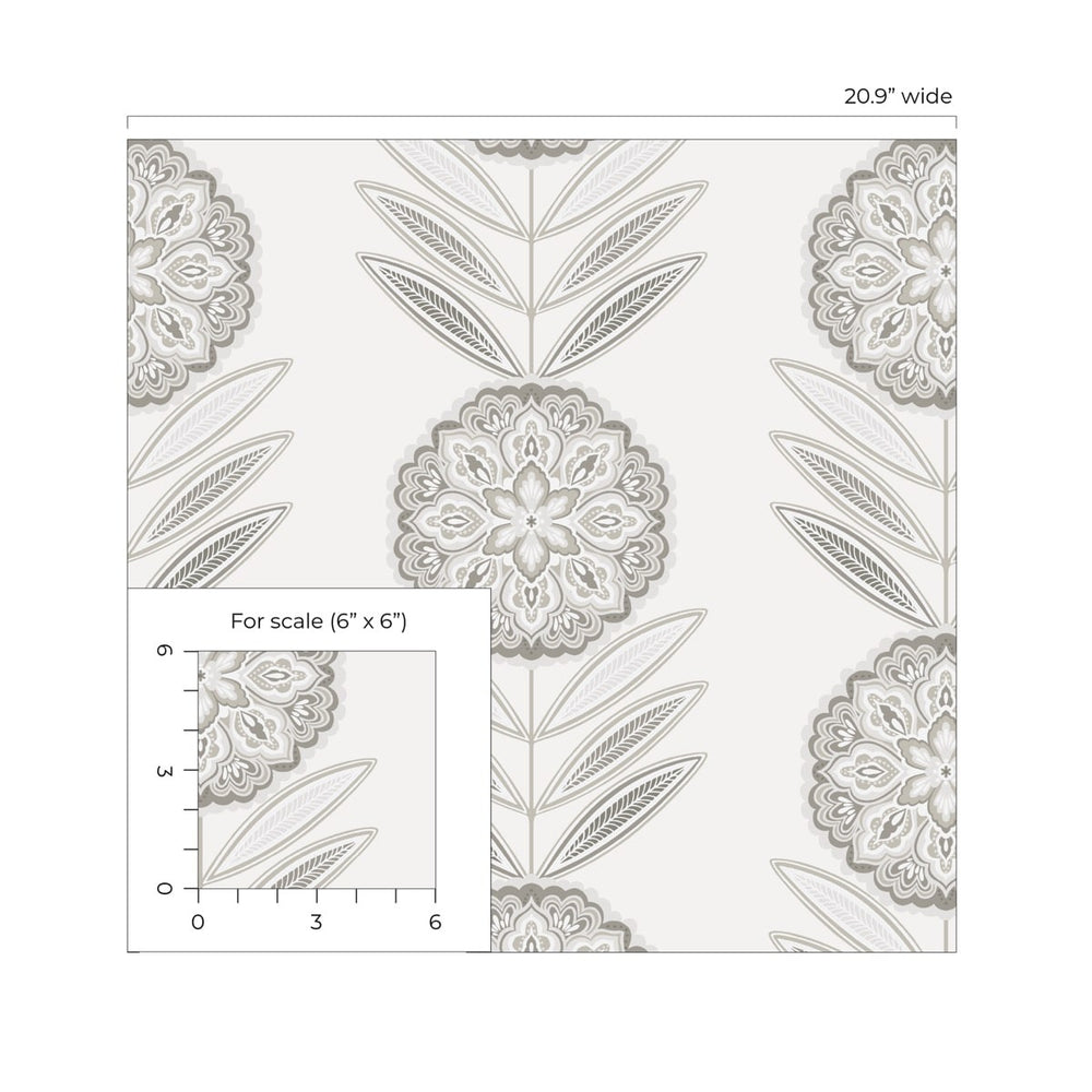 
                  
                    NW59900 folk floral peel and stick wallpaper scale from NextWall
                  
                