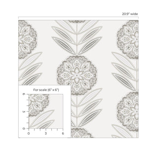 NW59900 folk floral peel and stick wallpaper scale from NextWall