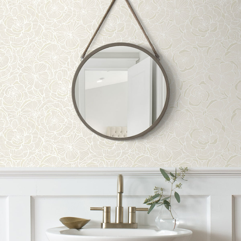 
                  
                    NW60000 floral peel and stick wallpaper bathroom from NextWall
                  
                